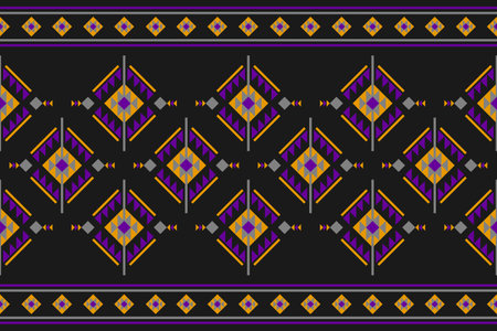 Carpet tribal pattern art. Geometric ethnic seamless pattern traditional. American, Mexican style. Design for background, wallpaper, illustration, fabric, clothing, carpet, textile, batik, embroidery.のイラスト素材