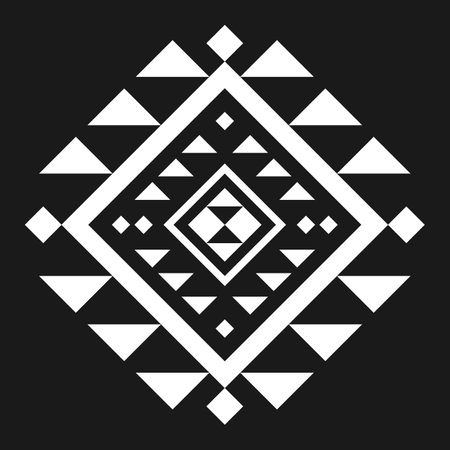 Geometric ethnic pattern art. American, Mexican style. Background Aztec tribal ornament. Design for fabric, clothing, textile, logo, symbol.のイラスト素材