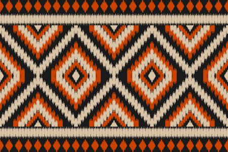 Carpet ethnic tribal pattern art. Ethnic ikat seamless pattern. American, Mexican style. Design for background, wallpaper, illustration, fabric, clothing, carpet, textile, batik, embroidery.のイラスト素材