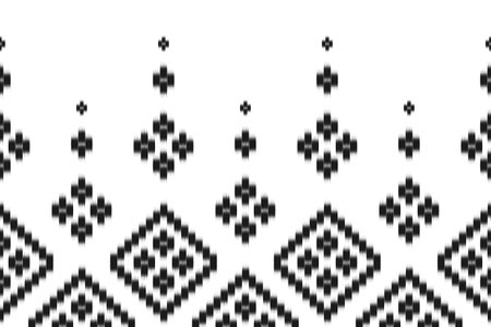 Abstract ethnic ikat art. Seamless pattern in tribal. Aztec geometric ornament print. Design for background, wallpaper, illustration, fabric, clothing, carpet, textile, batik, embroidery.のイラスト素材