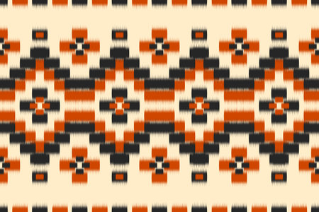 Beautiful carpet ikat art. Geometric ethnic seamless pattern in tribal. Fabric Indian style. Design for background, wallpaper, illustration, fabric, clothing, carpet, textile, batik, embroidery.のイラスト素材