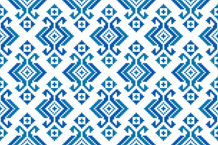 Fabric Aztec pattern background. Geometric ethnic oriental seamless pattern traditional. Mexican style. Design for wallpaper, illustration, fabric, clothing, carpet, textile, batik, embroidery.のイラスト素材