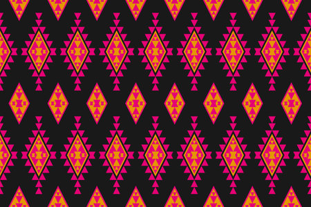 Fabric tribal pattern style. Geometric ethnic seamless pattern traditional. Aztec ethnic ornament...