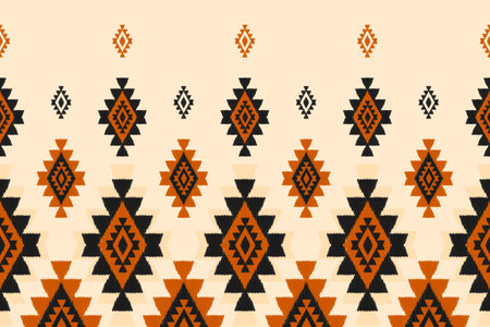Ethnic ikat seamless pattern in tribal. Aztec geometric ethnic ornament print. Ikat pattern style. Design for background, wallpaper, illustration, fabric, clothing, carpet, textile, batik, embroidery.のイラスト素材