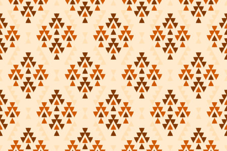 Fabric ikat pattern art. Geometric ethnic seamless pattern traditional. American, Mexican style. Design for background, wallpaper, illustration, fabric, clothing, carpet, textile, batik, embroidery.のイラスト素材