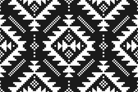 Geometric ethnic seamless pattern traditional. American, Mexican style. Aztec tribal ornament print. Design for background, wallpaper, illustration, fabric, clothing, carpet, batik, embroidery.のイラスト素材