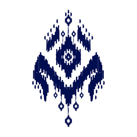 Ikat ethnic pattern art. American, Mexican style. Background Aztec tribal ornament. Design for fabric, clothing, textile, logo, symbol.のイラスト素材