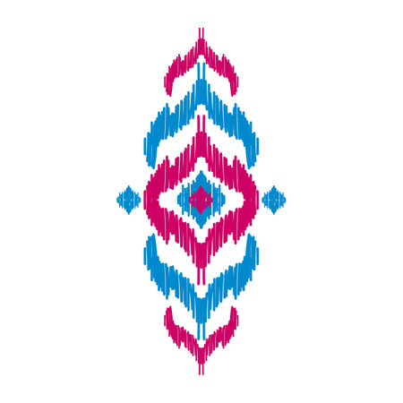 Ikat ethnic pattern art. American, Mexican style. Background Aztec tribal ornament. Design for fabric, clothing, textile, logo, symbol.のイラスト素材