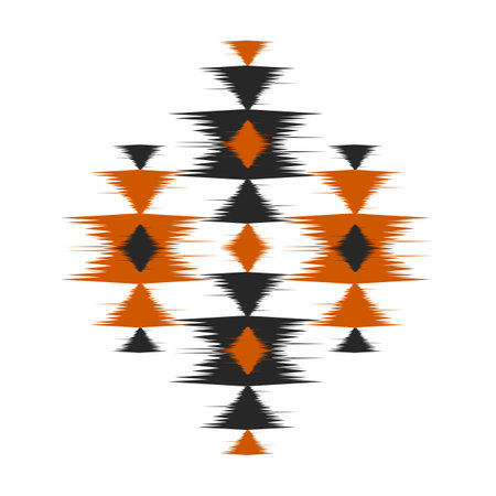 Ikat ethnic pattern art. American, Mexican style. Background Aztec tribal ornament. Design for fabric, clothing, textile, logo, symbol.のイラスト素材