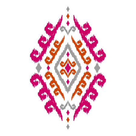 Ikat ethnic pattern art. American, Mexican style. Background Aztec tribal ornament. Design for fabric, clothing, textile, logo, symbol.のイラスト素材