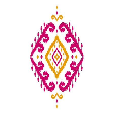 Ikat ethnic pattern art. American, Mexican style. Background Aztec tribal ornament. Design for fabric, clothing, textile, logo, symbol.のイラスト素材