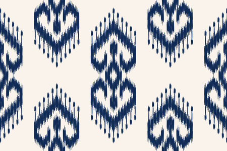 Ethnic Ikat oriental seamless pattern. Hand drawn tribal style beautiful carpet pattern. for fabric, textile, rug, clothing, batik, motif.のイラスト素材