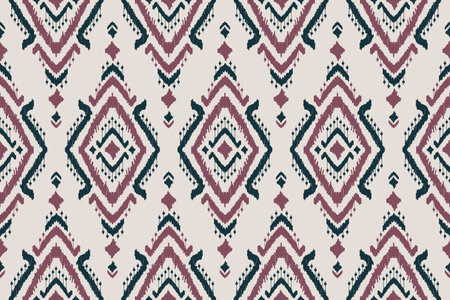beautiful native fabric. Ethnic Ikat oriental seamless pattern. Hand drawn tribal style. for carpet,...