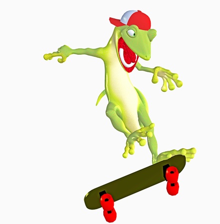 skating geckoの写真素材