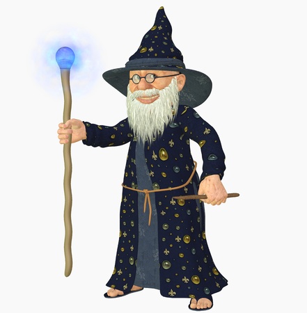 3d render of a old wizardの写真素材