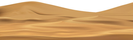 Sand Dunes isolate on White Background Nature Landscape Desert Sand Wave,3d Vector design elements for Adventure,Travel Advertising,Illustration Banner Backdrop Background for Summer Ad,Sale,Promotionのイラスト素材