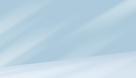 3D Studio Room Display with Coconut palm leaf and Shadow on blue wall background,Empty gallery room with podium,Vector backdrop background mockup for Spring,Summer Cosmetics,Product present,Advertiseのイラスト素材