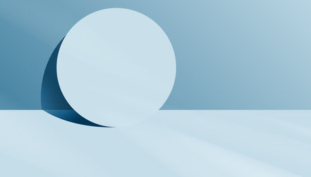 3D Cosmetic product display mockup on geometric podium with sunlight on wall background.Vector Banner web design of Empty Blue Studio Room for presentation of Skincare, Beauty on Spring,Summer,Winterのイラスト素材