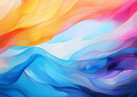 Watercolour paint with waves abstract background,Colorful background with vibrant colors for wallpaper, Modern art concept,Generative Aiの素材