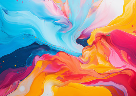 Watercolour paint with swirl waves abstract background,Colorful background with vibrant colors for wallpaper, Modern art concept,Generative Aiの素材