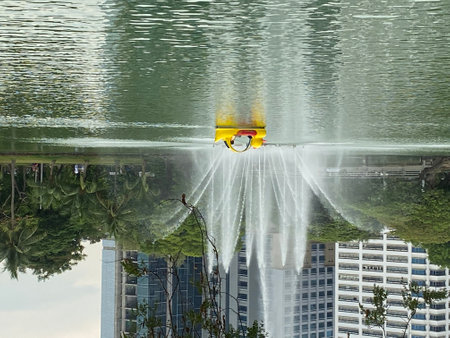 Fountains in the city of Kuala Lumpur, Malaysia, South East Asiaの写真素材