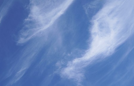 Amazing cirrus clouds and sunlight on the background of blue sky, Summer in GA USA.