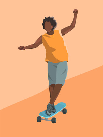 Young man on a skateboard.のイラスト素材