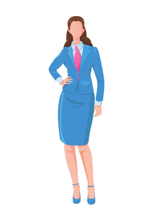 Businesswoman cartoon character in formal wear on a white background. vector illustrationのイラスト素材