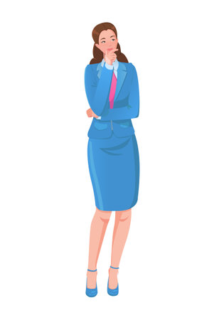 problem solving, woman thinking. creative ideas. Cartoon vector design illustrationsのイラスト素材