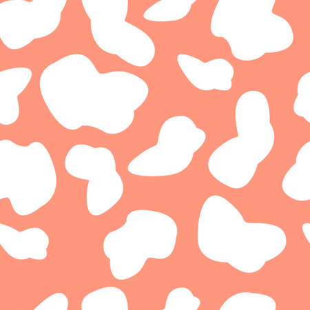 Color blots, seamless orange pattern. Vector abstract background with random hand drawn spots.のイラスト素材