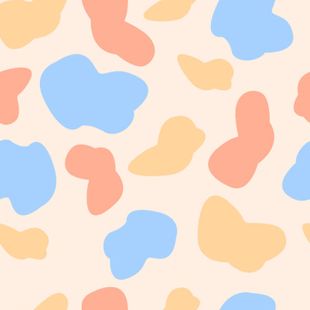 Color blots, seamless pattern. Vector abstract background with random hand drawn spots.のイラスト素材