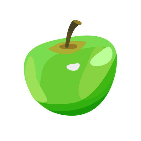 Green apple icon. Cartoon illustration of green apple vector icon for web designのイラスト素材