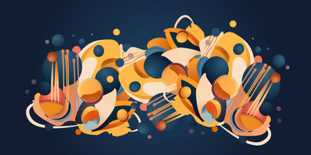 Abstract background with colorful liquid and geometric elements. Vector illustration for your designのイラスト素材