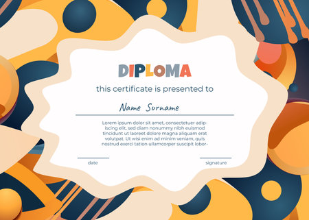 Diploma design template with abstract background. Vector illustration. Eps 10.のイラスト素材