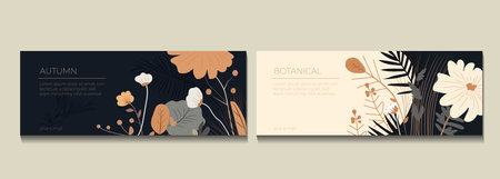 Vector abstract floral business card template. Elegant floral background for your business.のイラスト素材