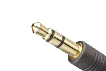 3.5 mm 3-pin connector isolated on whiteの写真素材
