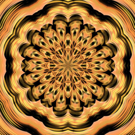 An abstract background with orange fractal flowerの写真素材