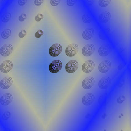 An abstract background with yellow rhombus and circlesの写真素材