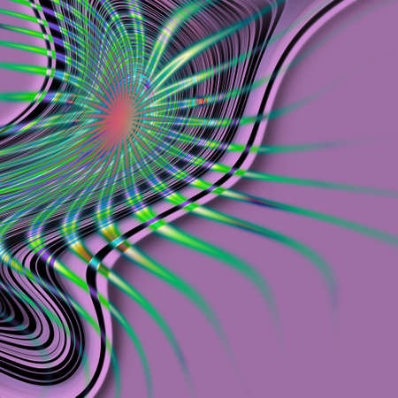 An abstract green and violet tentacle patternの写真素材