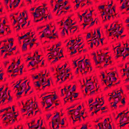 An abstract illustration with relief purple squares on red background