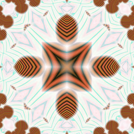 An abstract ornate white and orange patternの写真素材
