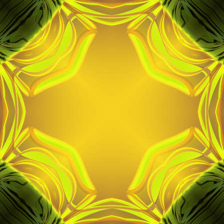 An abstract texture with golden and green tileの写真素材