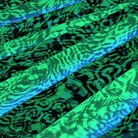 An abstract illustration with noisy green and cyan linesの写真素材