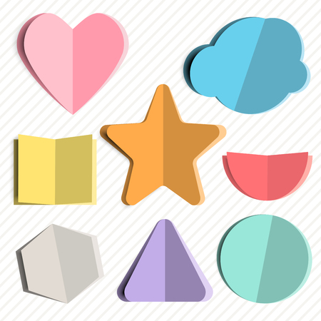 Set of colorful torn note papers with vector illustrationのイラスト素材