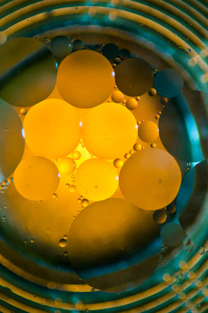 Abstract photography using mixture of oil and water. Close up abstract photography.の写真素材