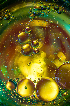 Abstract photography using mixture of oil and water. Close up abstract photography.の写真素材