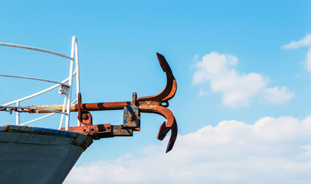 Ship anchor wih sky in backgroundの写真素材