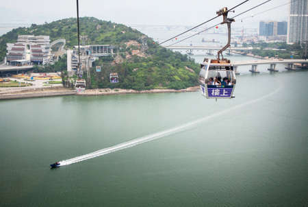 Crossing the sea in Hong Kong To worshipのeditorial素材