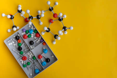 Chemical molecular models in representation of some organic molecules. Concept chemistry studyの写真素材