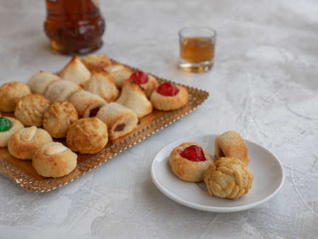 Panellets sweet dessert made at home for All Saints, A Typical Pastry Of Catalonia, Spain, In All Saints Holidayの写真素材